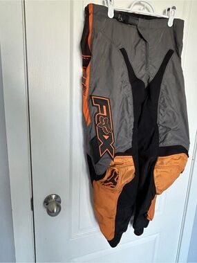Fox Men's Orange and Gray Racing MX Pants